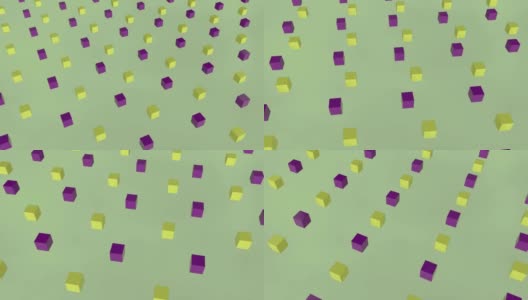 3D紫色和绿色方块移动高清在线视频素材下载
