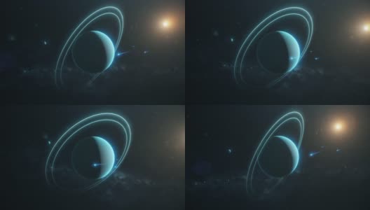在深太空中旋转的天王星高清在线视频素材下载