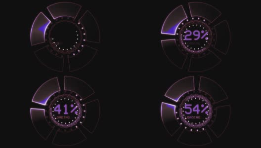 紫色加载数字百分比倒计时高清在线视频素材下载