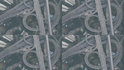 复杂的天桥和繁忙的交通鸟瞰图高清在线视频素材下载