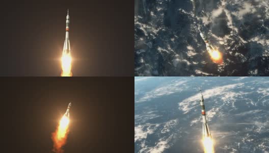 运载火箭起飞高清在线视频素材下载