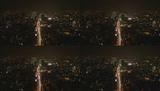 鸟瞰图-东京涩谷市夜景高清在线视频素材下载