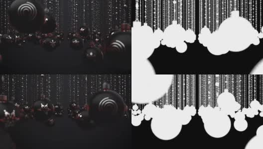 圣诞装饰循环Flythrough动画与阿尔法Matte高清在线视频素材下载