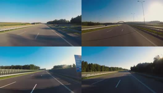 在高速公路上行驶的延时汽车高清在线视频素材下载