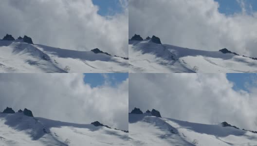 雪山上缓慢移动的云高清在线视频素材下载