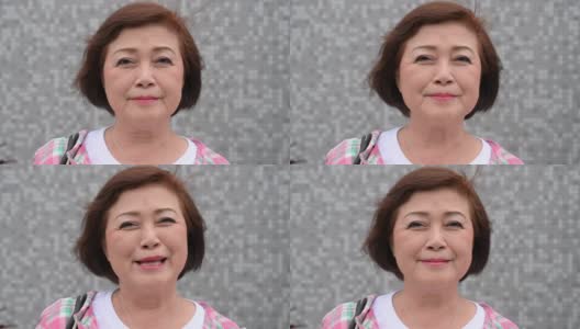 一位微笑的中国老妇人的肖像高清在线视频素材下载