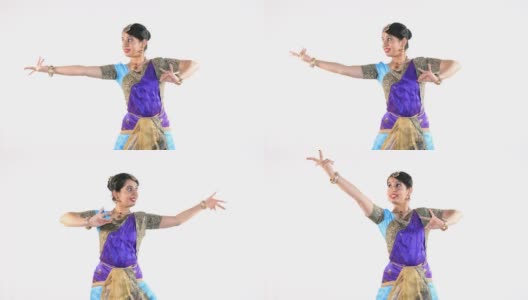 印度妇女表演Bharatanatyam高清在线视频素材下载