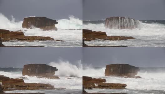 澳大利亚新南威尔士州邦迪的巨浪镜头高清在线视频素材下载