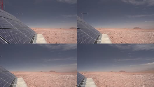 沙漠中的太阳能电池板高清在线视频素材下载