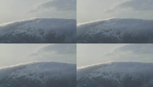 挪威罗浮敦群岛的迷雾景观。高清在线视频素材下载