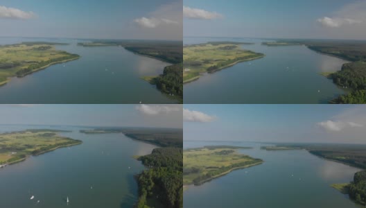 夏日美丽湖泊全景(航拍)高清在线视频素材下载