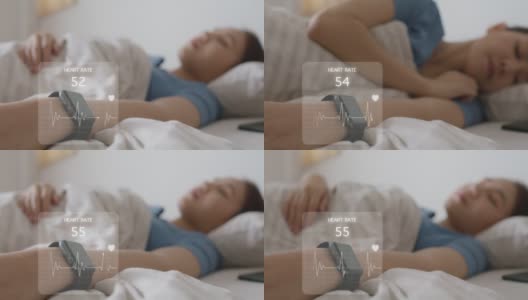 可穿戴健康监测睡眠跟踪护理智能手表技术。高清在线视频素材下载