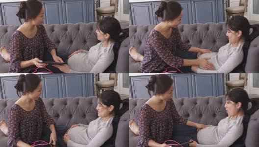 助产士在家为孕妇做检查，R3D拍摄高清在线视频素材下载