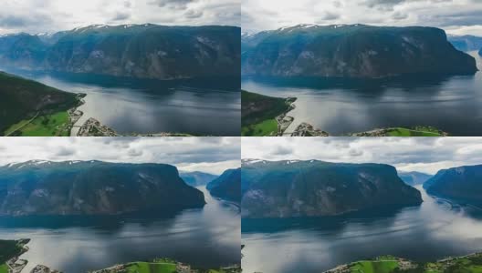 Stegastein Lookout美丽的自然挪威。高清在线视频素材下载