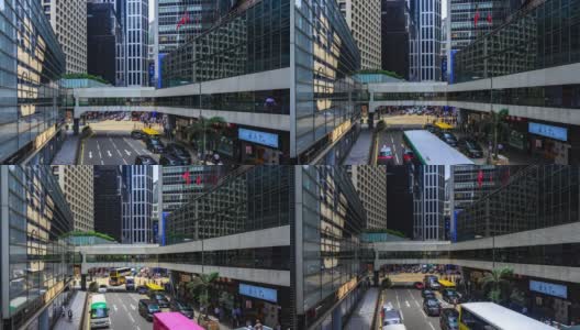 香港繁忙的行人及车辆过街-时间流逝高清在线视频素材下载