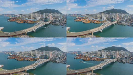 韩国釜山大桥的4K时间间隔高清在线视频素材下载