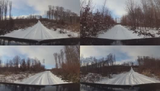 SUV travels in the winter Carpathians高清在线视频素材下载