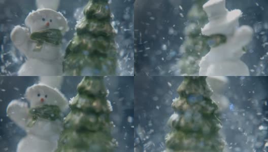 圣诞雪花球的慢镜头，特写高清在线视频素材下载