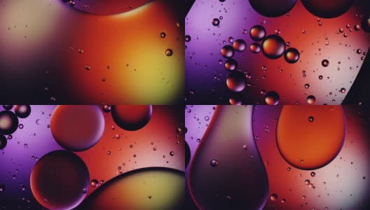 抽象的彩色油滴在水中高清在线视频素材下载