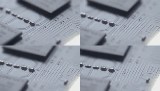 浅聚焦微距拍摄电子电路板元件高清在线视频素材下载