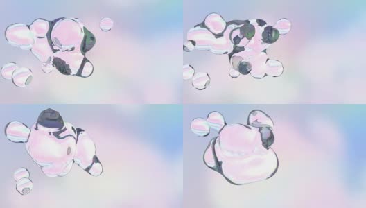彩色水滴抽象三维动画。高清在线视频素材下载
