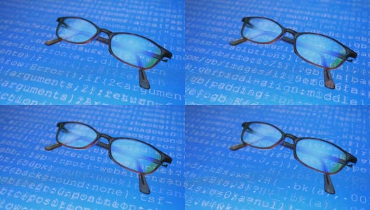 Glasses. Source program code.高清在线视频素材下载