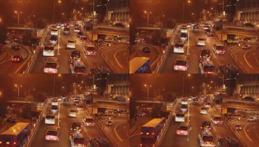 香港都市生活路傍晚交汇处高清在线视频素材下载