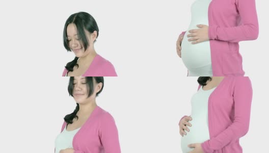 亚裔孕妇被隔离在白人身上高清在线视频素材下载