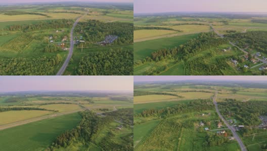 加拿大蒙特利尔附近的空中乡村高清在线视频素材下载