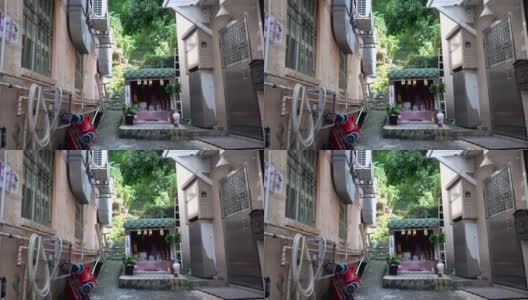 香港西贡村的神祠及树木高清在线视频素材下载
