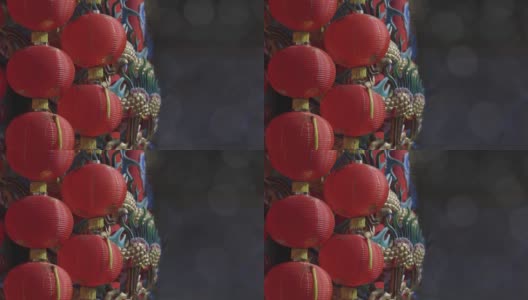 唐人街地区传统的中国新年灯笼。高清在线视频素材下载