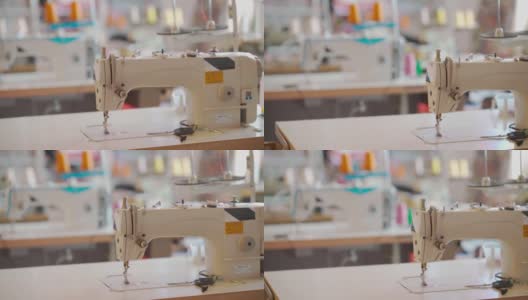 空裁缝工作室工作场所时装设计教室车间电动缝纫机没有人高清在线视频素材下载