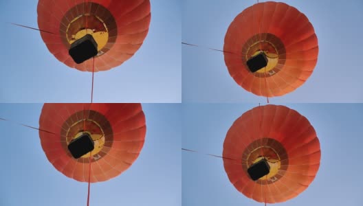 从平地上起飞的热气球高清在线视频素材下载