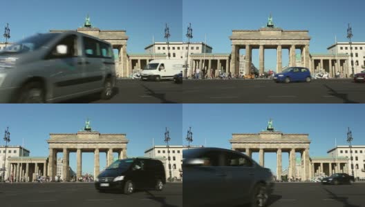 勃兰登堡门和交通高清在线视频素材下载