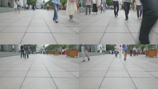 上海步行街，实时拍摄。高清在线视频素材下载