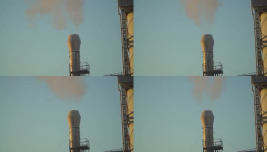没有过滤系统和烟囱的工厂污染空气高清在线视频素材下载
