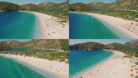 土耳其穆格拉地区奥卢代尼兹市的蓝色泻湖海滩高清在线视频素材下载