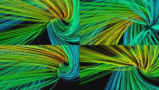 彩色扭曲动画抽象彩虹背景高清在线视频素材下载