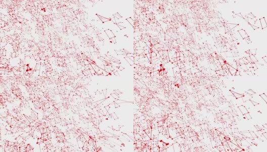 抽象干净的红色波浪三维网格或网格作为流行的背景。红色几何振动环境或脉动数学背景。高清在线视频素材下载