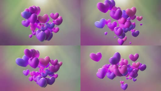 粉色跳动的心动画高清在线视频素材下载