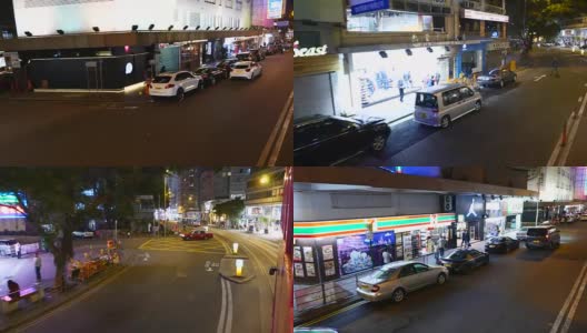 香港夜景电车侧视图高清在线视频素材下载