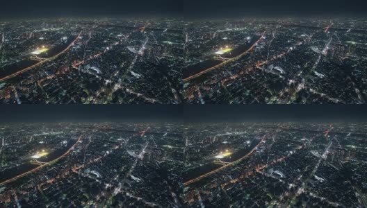 东京，日本，延时——从天空树塔可以看到东京北部城市夜间的交通状况高清在线视频素材下载