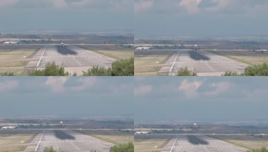 伊比利亚航空公司的空客A320飞机从跑道上起飞的高清视频高清在线视频素材下载