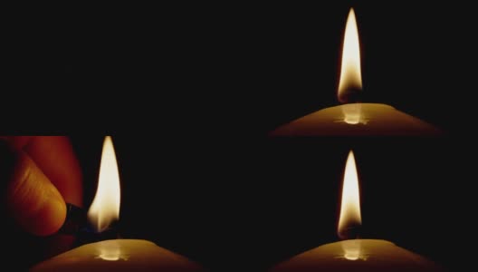 ultra Makro拍摄蜡烛孤立在黑色背景高清在线视频素材下载