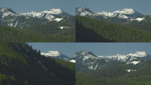 蒙大拿州博兹曼附近的加勒廷山脉，春雪在山峰上徘徊高清在线视频素材下载