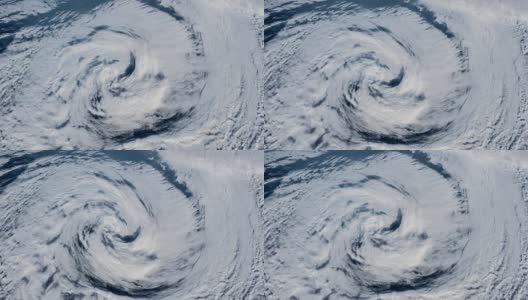 海面上的飓风，卫星图像。高清在线视频素材下载