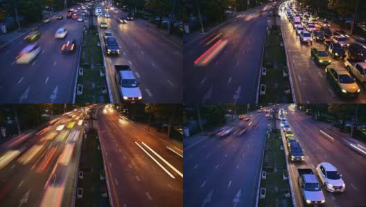 疯狂的泰国高峰时段交通堵塞，时光流逝高清在线视频素材下载