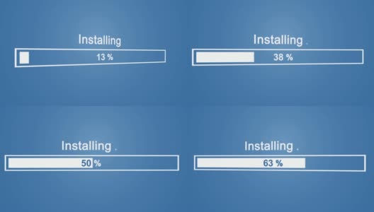 在蓝色背景上安装程序进程动画高清在线视频素材下载
