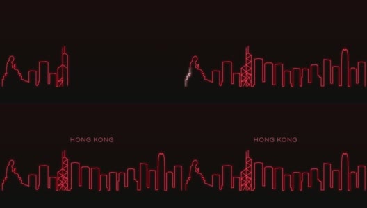 香港光线、天际线动画及文字高清在线视频素材下载