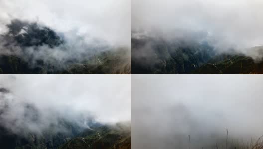 4K时间流逝云运行在喜马拉雅山尼泊尔Sagarmatha国家公园Namche Bazaar定居点附近的高山区。高清在线视频素材下载